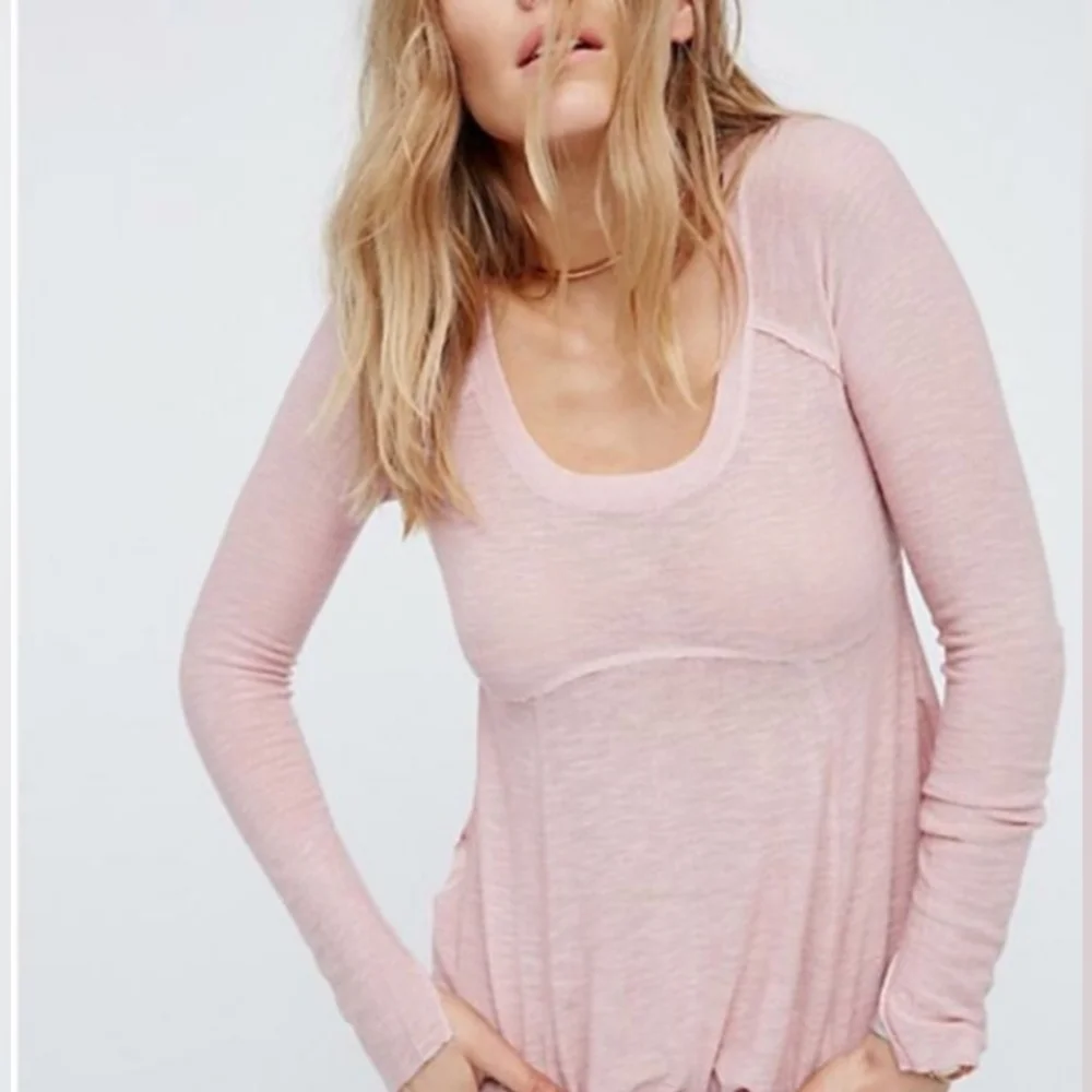 Free People Intimately Super Scoop Long Sleeve Top Size XS Boho Feminine - Picture 1 of 14